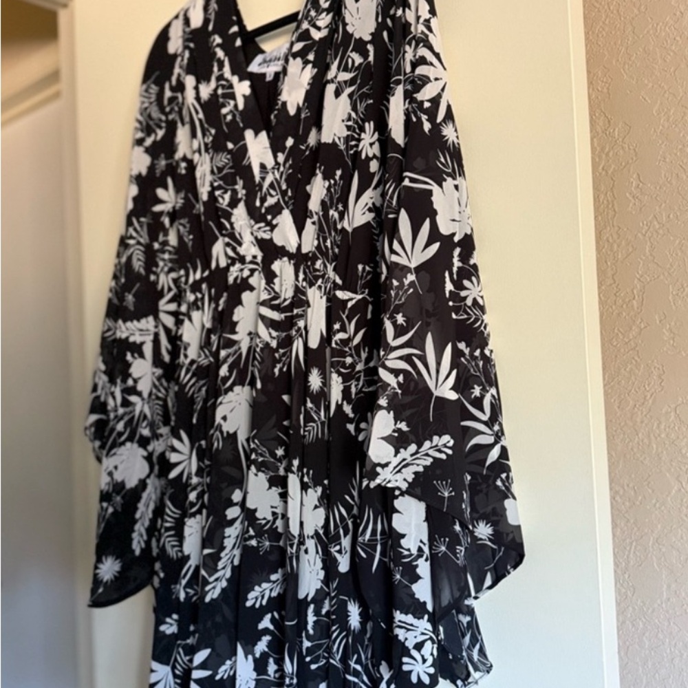 Meghan LA Black and White Floral Maxi Dress